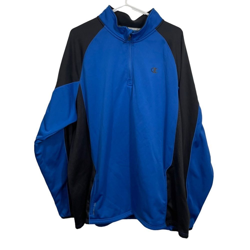 Champion Blue Half Zip Fleece Lined Athletic Sweatshirt